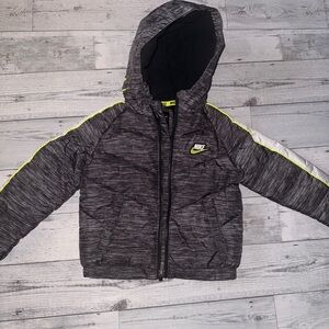 Nike Black Heather Gray Jacket with Neon Yellow Trim